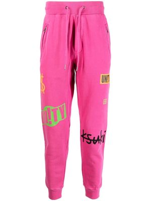Ksubi cotton logo-print track pants - Pink