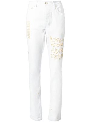 Ksubi embroidered slim-fit jeans - White