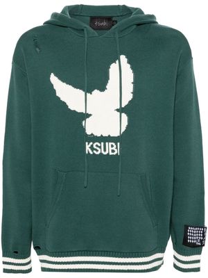 Ksubi Flight logo-intarsia hoodie - Green