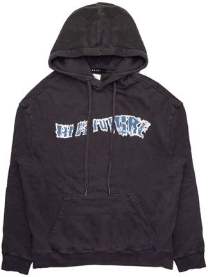 Ksubi flocked-slogan cotton hoodie - Black