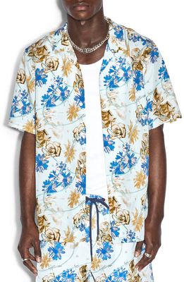 Ksubi Floralist Short Sleeve Resort Shirt in Multi Blue