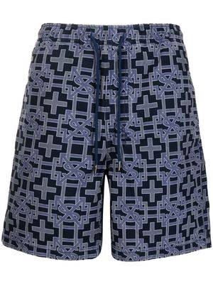 Ksubi graphic-print cotton shorts - Blue