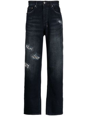 Ksubi logo-patch cotton straight-leg jeans - Blue