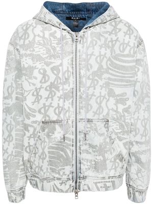 Ksubi logo-print hooded zip jacket - Grey