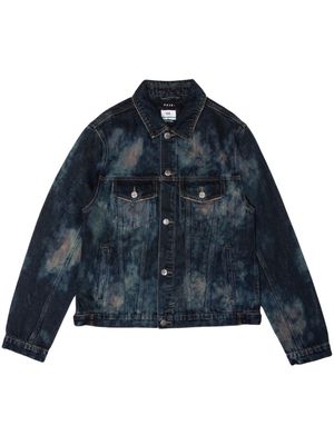 Ksubi spread-collar stonewashed denim jacket - Blue