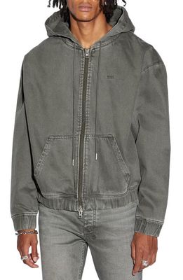 Ksubi Surplice Zip-Up Denim Jacket in Grey