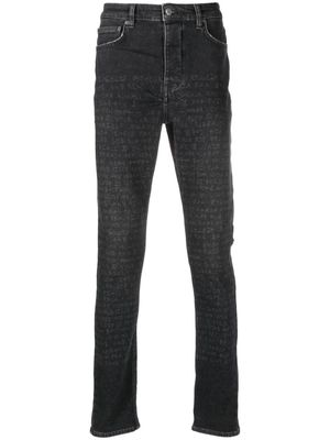Ksubi text-print mid-rise tapered jeans - Grey