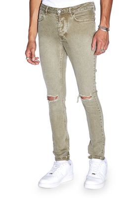 Ksubi Van Winkle Outback Ripped Recycled Cotton Blend Skinny Jeans in Green