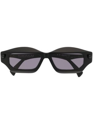 Kuboraum angular slim-frame sunglasses - Black