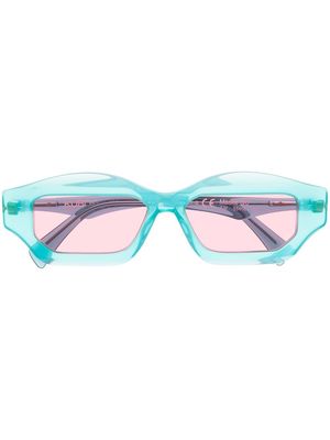 Kuboraum angular slim-frame sunglasses - Blue