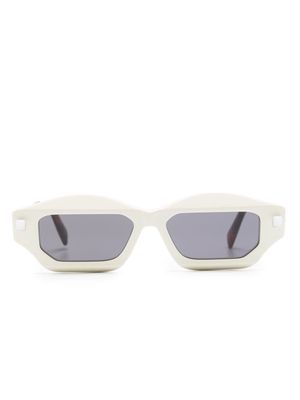 Kuboraum angular slim-frame sunglasses - White