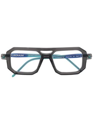 Kuboraum clear-lenses pilot-frame glasses - Grey