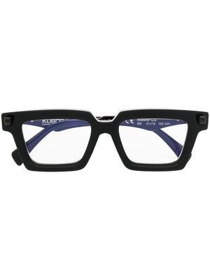 Kuboraum logo-print rectangle-frame glasses - Black