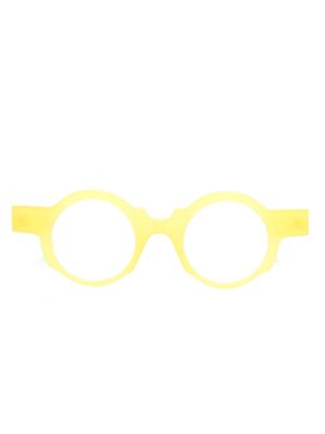 Kuboraum logo-print round-frame glasses - Yellow