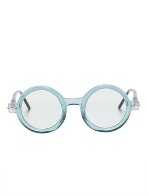 Kuboraum Mask P1 round-frame glasses - Green