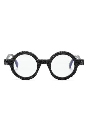 Kuboraum Ossidiana round-frame glasses - Black