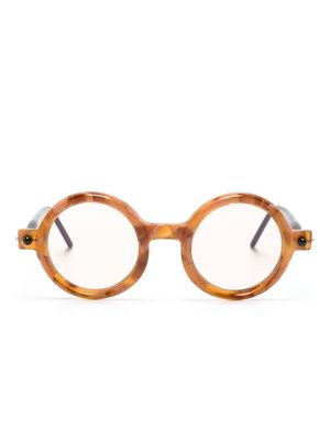 Kuboraum P1 round-frame glasses - Brown