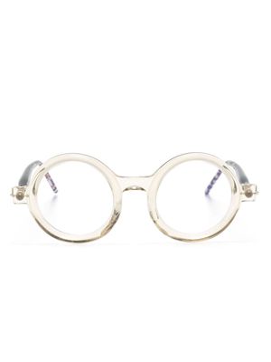 Kuboraum P1 transparent round-frame glasses - Neutrals