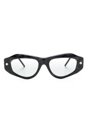 Kuboraum P15 rectangle-frame sunglasses - Black