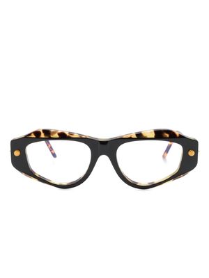 Kuboraum P15 tortoiseshell geometric-frame glasses - Brown