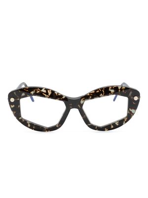 Kuboraum P16 cat-eye frame glasses - Brown