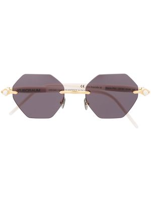 Kuboraum P54 rimless geometric sunglasses - Neutrals