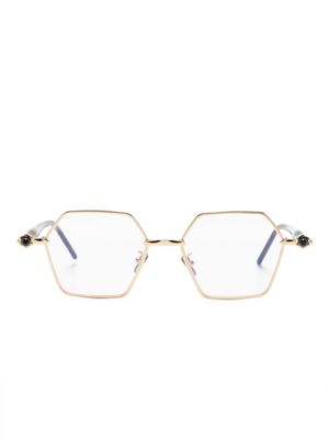 Kuboraum P70 geometric-frame glasses - Gold