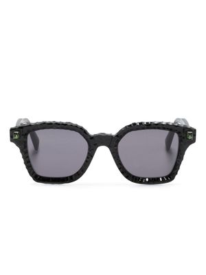 Kuboraum Q3 embossed square-frame sunglasses - Black