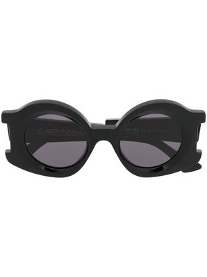 Kuboraum R4 round frame sunglasses - Black