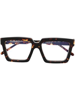 Kuboraum square-frame glasses - Brown