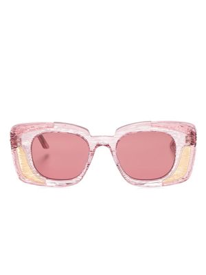 Kuboraum T7 transparent square-frame sunglasses - Pink