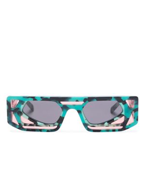 Kuboraum T9 rectangle-frame sunglasses - Blue