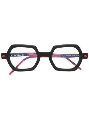 Kuboraum tie-dye square-frame glasses - Black