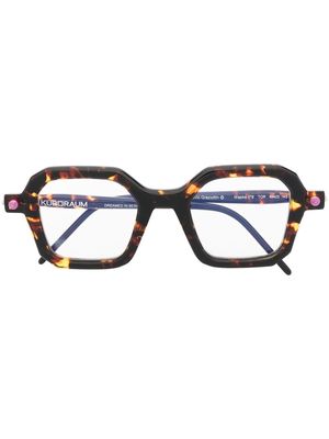 Kuboraum tortoiseshell-effect optical glasses - Black