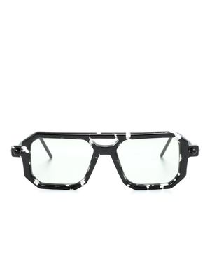 Kuboraum tortoiseshell geometric-frame glasses - Black