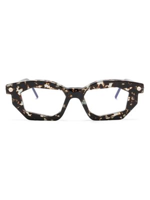 Kuboraum tortoiseshell geometric-frame glasses - Brown