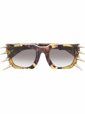 Kuboraum tortoiseshell square-frame sunglasses - Green