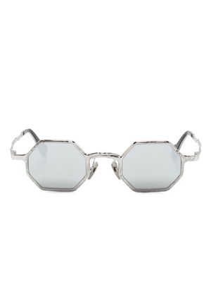 Kuboraum Z19 geometric-frame sunglasses - Silver
