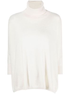 kujten roll-neck knitted cashmere jumper - White