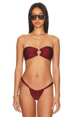 Kulani Kinis Bandeau Bikini Top in Metallic Bronze