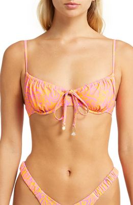 Kulani Kinis Ruched Floral Underwire Bikini Top in La Palma