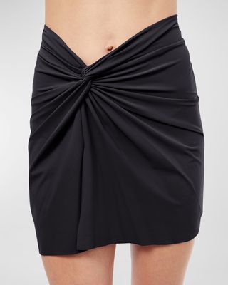 Kundala Twist-Front Knot Skirt Coverup