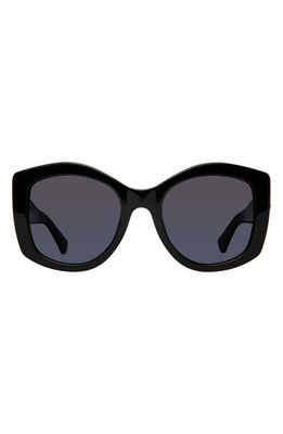 Kurt Geiger London 53mm Gradient Polarized Cat Eye Sunglasses in Black/Gray Gradient