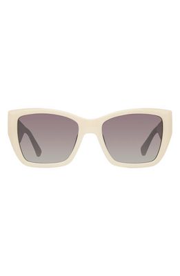 Kurt Geiger London 54mm Rectangular Sunglasses in Bone Opaque/Gray Gradient