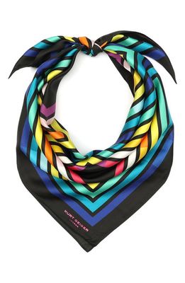 Kurt Geiger London Abstract Square Large Silk Scarf in Rainbow 