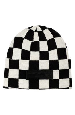 Kurt Geiger London Checkered Beanie in Black /White