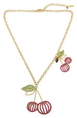 Kurt Geiger London Cherry Pendant Necklace in Pink