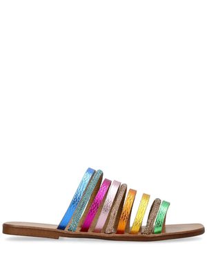 Kurt Geiger London Daisy Rainbow flat sandals - "METAL COMBINATION"