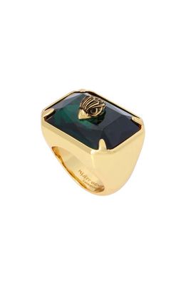 Kurt Geiger London Eagle Head Stone Cocktail Ring in Emerald