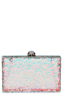 Kurt Geiger London Eagle Iridescent Box Clutch in Pink/Blue Multi